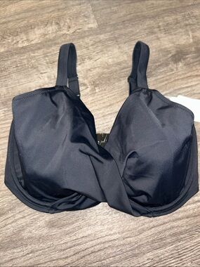 NWT Elomi Plain Sailing Black Plunge Bikini Top 36K Underwire Swim Top